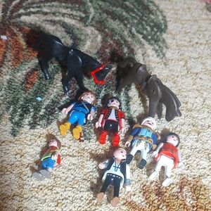 Vintage Playmobil Figures and Horse Set